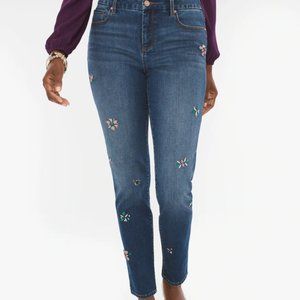 Chico's Jewel-Embellished Girlfriend Ankle Jeans
